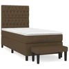 Vidaxl Box spring postelja z vzmetnico temno rjava 90x200 cm blago