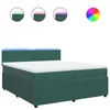 Vidaxl Box spring postelja z vzmetnico temno zelena 200x200 cm žamet
