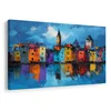 Slika barvita mestna panorama - 90x60