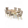 HANAH HOME Rasklopivi trpezarijski sto i stolice (7 delova) Esla Hrast Gold Cappuccino