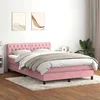 Box Spring krevet s madracem i LED ružičasti 140x220 cm baršun