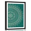 Plakat s paspartujem ročno naslikana Mandala - 20x30 white