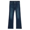 Cropp - Farmerke bootcut PETITE - navy
