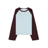 Bershka Majica pastelno modra / temno rjava