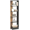 HOMCOM Ozek regal s 5 policami, moderni leseni shranjevalni regal za prihranek prostora, knjižna polica za kopalnico, dnevno sobo, spalnico, delovno sobo in pisarno, 45x21x170 cm, rustično rjava
