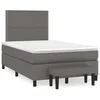 Vidaxl Box spring postelja z vzmetnico siv 120x200 cm umetno usnje