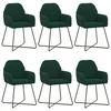 Trpezarijske stolice 6 pcs Baršun Tamnozelena 55 x 50 x 84 cm