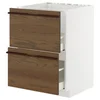 METOD / MAXIMERA Pod.element sudop. i 2front/2fioke, bela/Stensta tamnobraon jasenov furnir, 60x60 cm