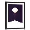 Plakat s paspartujem žival pod polno luno - 60x90 silver