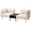 LILLEHEM Modul. sofa dvosed s pom. stočićem, Vissle bež/drvo