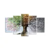 Wallity Slika drvo 4 godišnja doba u pet dijelova 110x60 cm