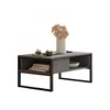 Hanah Home ML34 RG Sto za dnevnu sobu, Sivo-Crna