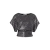 ABOUT YOU Bluza Elsa črna/srebrna