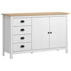 Den Komoda Hill Range bela 130x40x80 cm trdna borovina