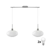 LED luster na sajli HARMA 2xE27/60W/230V mat hrom/bela