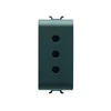 GEWISS GW12201 - Italijanska standardna utičnica 250V AC - 2P+E 10A - Satin Black - ChoruSmart