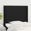 Uzglavlje s ušima crno 103x16x118/128 cm od tkanine