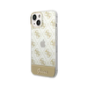Maska Guess PC/TPU Peony Glitter Script Logo za iPhone 14 Plus zlatna