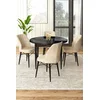 Hanah Home Set Trpezarijski sto i 4 stolice, Bež-crni