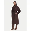 Elisabetta Franchi Volneni plašč CP-01D-66E2-V850 Temno rjava Regular Fit