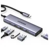 shumee Razdelilnik Ugreen CM511 15597 5v1 USB-C - USB-C PD/hdmi/3x USB-A 3.0 - siv