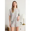 Trendyol Gray 100% Cotton Heart Knitted Pajama Set