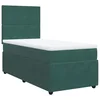 Vidaxl Box spring postelja z vzmetnico temno zelen 90x190 cm žamet