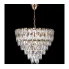 LED luster na lancu 9xE27/60W/230V + 6xLED/6W, prečnika 50 cm, zlatna