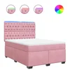 Vidaxl Box spring postelja z vzmetnico roza 140x200 cm žamet