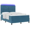 LED Box Spring Krevet Tamno plava 140 x 200 cm Baršun