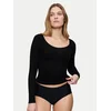 Triumph Zgornji del pižame Bauty Layers 10225060 Črna Slim Fit