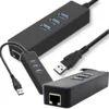 shumee 3-vratni USB 3.0 HUB z 1Gbps Ethernet priključkom na RJ45 LAN 1x3