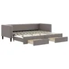 Vidaxl Izvlečna dnevna postelja s predali taupe 80x200 cm blago