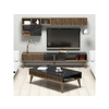 Hanah Home Set namestaja za dnevnu sobu Milano - orah, crna