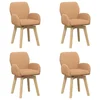 vidaXL vidaXL Vrtilne jedilne stole 4 pcs Bouclé Bež 54 x 58 x 87 cm, (5000296726)