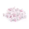 Plastične kroglice z AB učinkom cvet / zvonček / krilo 12x16 mm - roza (20 kosov)
