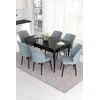 Hanah Home Set Trpezarijski sto i 6 stolica Eva, Sivo-crni