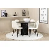 Venture Design Jedilna miza in stol komplet Marbs miza 110x75 cm stol 53x87x44 cm črna bela