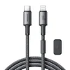 Joyroom Kabel USB-C - iPhone Lightning z organizatorjem in magnetnim držalom 1,2 m - siv