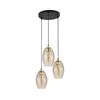 Luster na sajli SEBO 3xE27/15W/230V crna/dimljeno bež