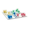 Northix Steklena igra pitja Ludo z barvnimi kozarci za zabave