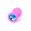 Gardj Europe Plug-Jewellery roza silikonski PLUG, srednji – svetlo modri diamant