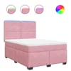 Vidaxl Box spring postelja z vzmetnico roza 160x200 cm žamet