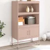 Visoka komoda ružičasta 68,5 x 38,5 x 123,5 cm čelična