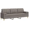 Vidaxl Kavč trosed z okrasnimi blazinami taupe 210 cm blago