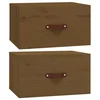 Vidaxl Stenska nočna omarica 2 kosa medeno rjava 40x29,5x22 cm