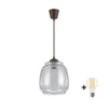 Brilagi - LED lestenec R GLASS na tankem kablu 1xE27/60W/230V O 26 cm rjav/dimno siv