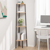 Greatstore 4-nadstropni kotni regal svetlo rjav in črn 45,5x31,5x150 cm
