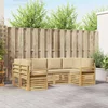 Set vanjskih sofa 6 pcs Bijela i bež 245 x 130,5 x 73 cm