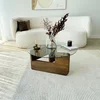 HANAH HOME Sto za dnevnu sobu Mia Walnut Transparent